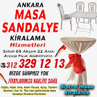 Masa Sandalye Kiralama Ankara