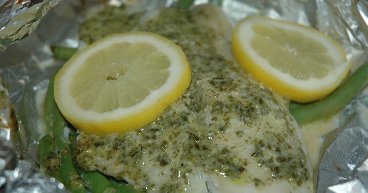 DeLish DeMaria Pestotopped Flounder & Green Beans Packets