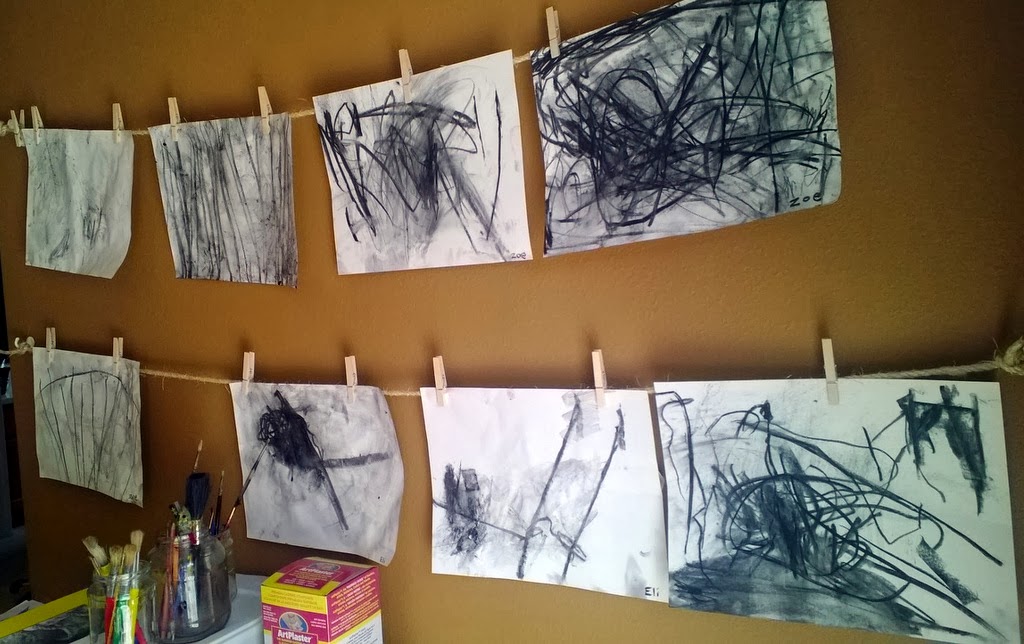 Dandelion Playschool Charcoal Drawing with Preschoolers