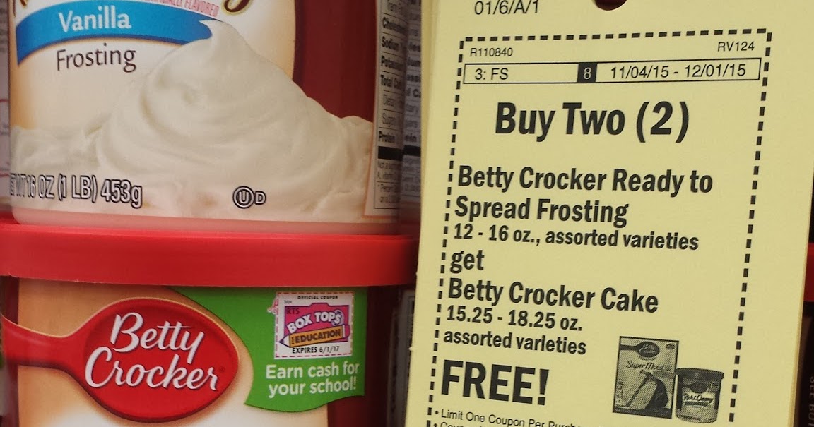 Melissa's Coupon Bargains HEB Betty Crocker Frosting and Cake Mix .83ea.