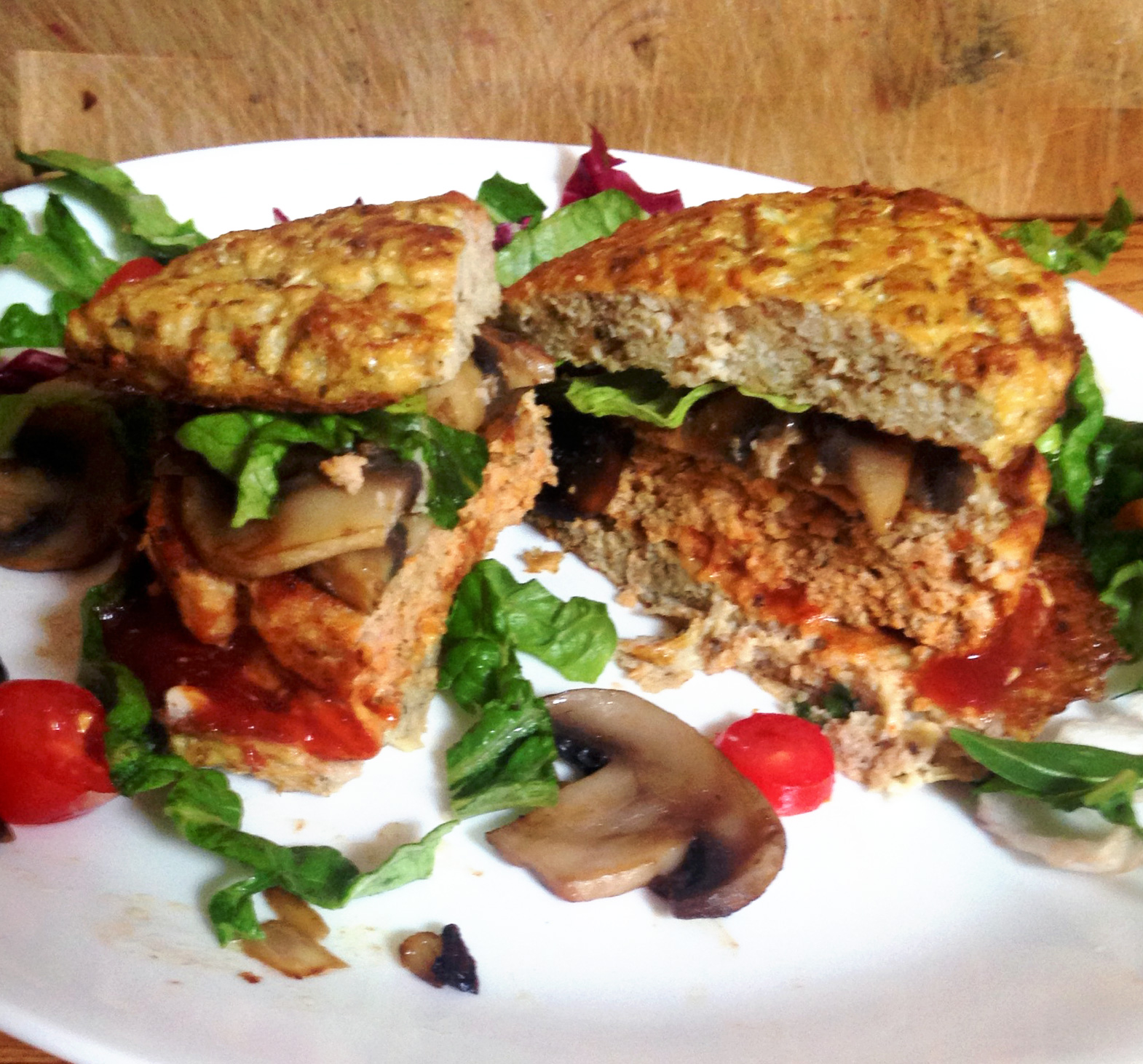 Live Right Be Healthy Homemade Turkey Burgers on a Cauliflower Bun