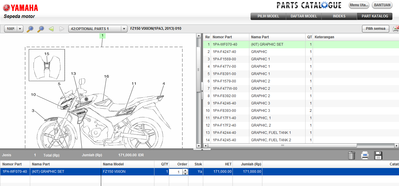 Yamaha Vixion Parts Catalogue Motor Asap