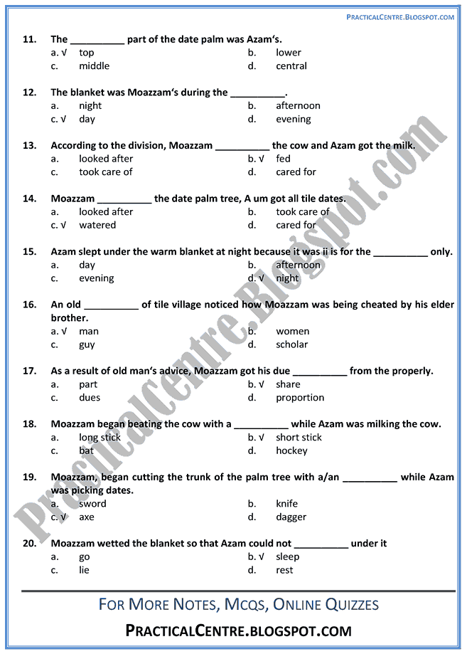 the-inheritors-mcqs-multiple-choice-questions-english-x