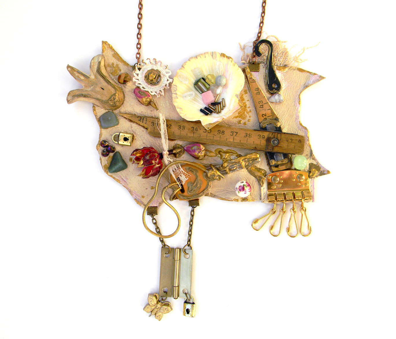 Unique Handmade Jewelry Statement Necklace Leather Jewelry