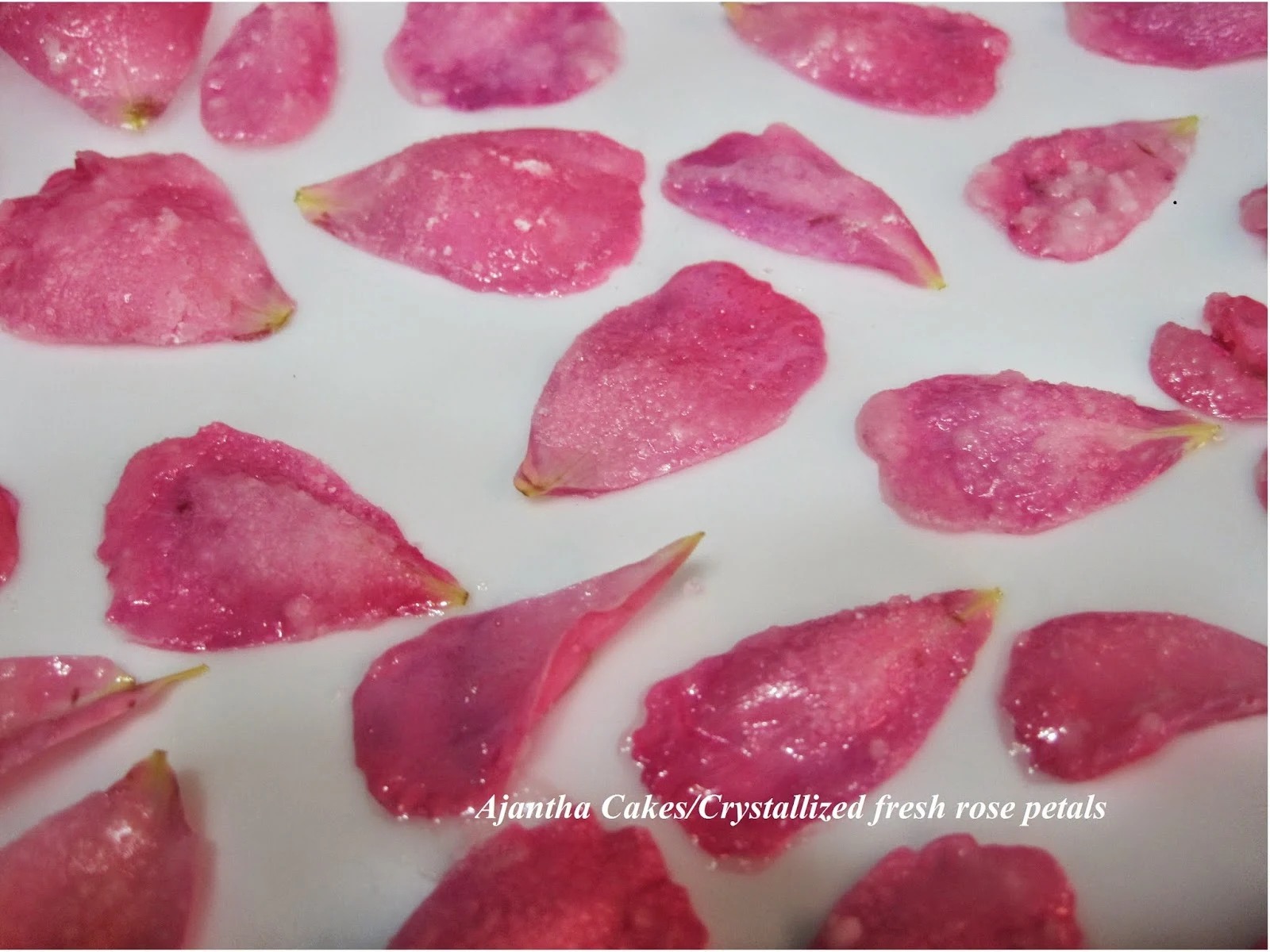 Ajantha Cakes/Crystallized fresh rose petals