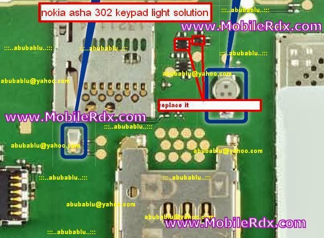 حل عطل اضاءة الشاشة والكيباد نوكيا 302 Nokia+302+keypad+light+solution