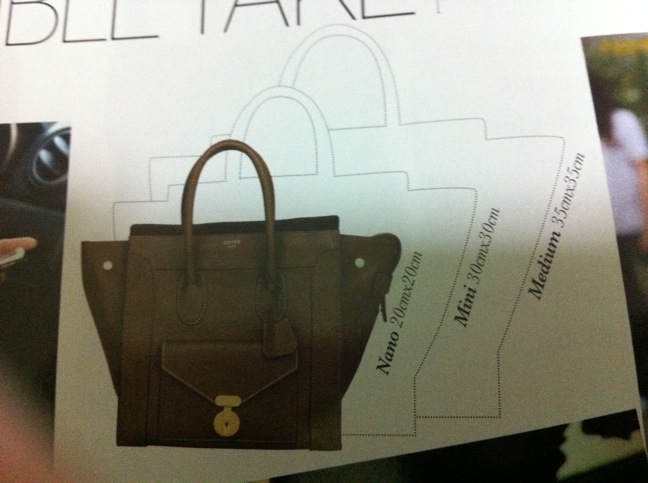 celine mini luggage dimensions