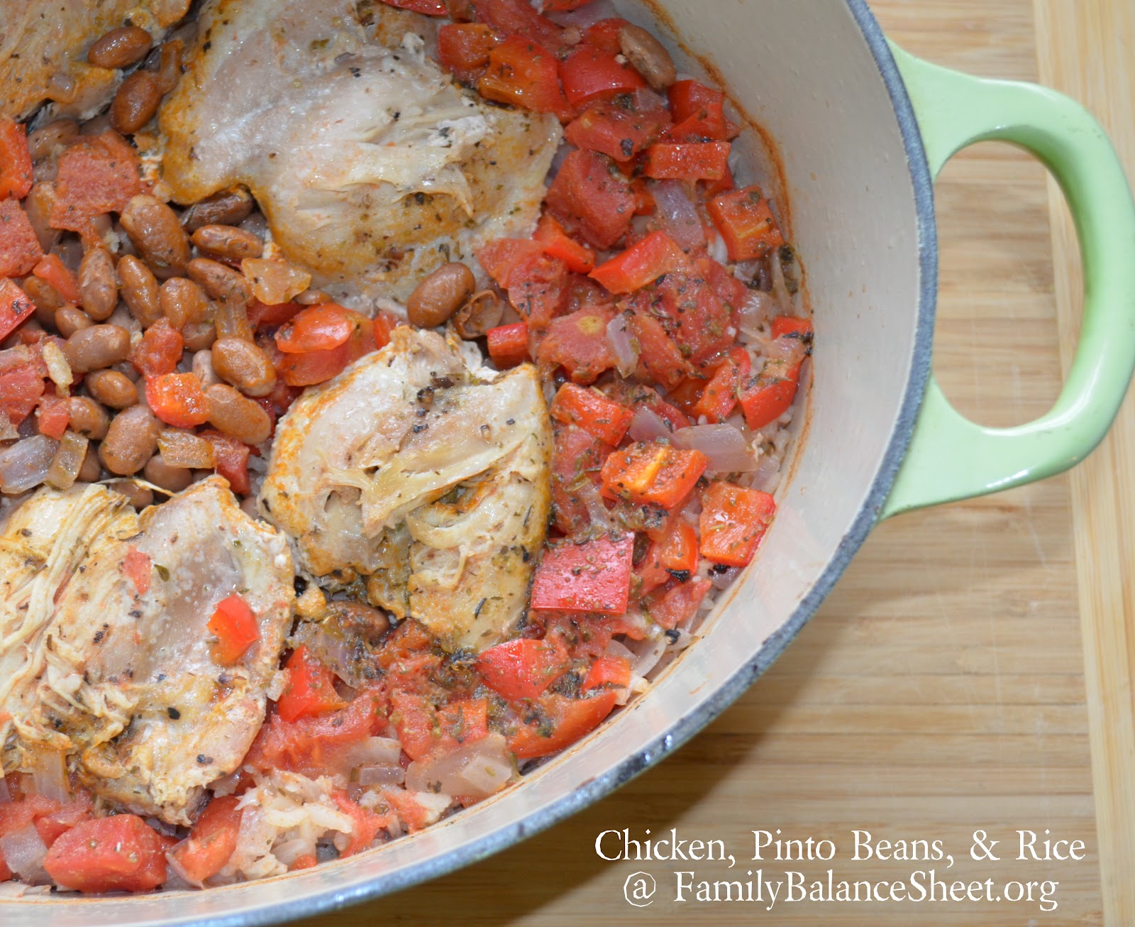 Chicken, Pinto Beans & Rice Casserole Family Balance Sheet