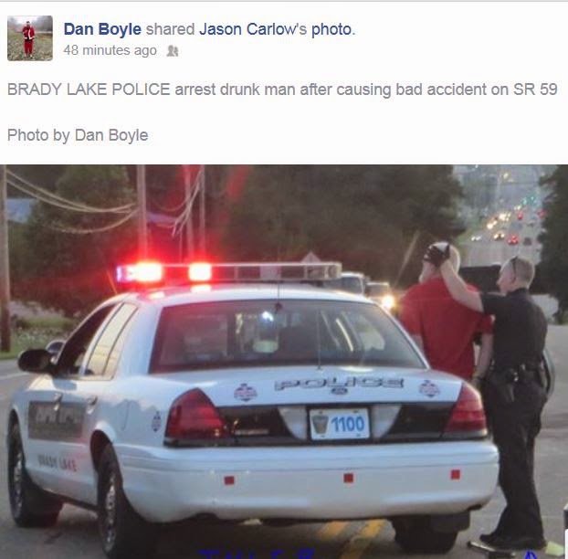 Looks like the Brady Lake Village reject cops have a new friend named Jason Carlow ?
