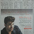 2015-11-14 Print: Sendai Adam Lambert Concert Ad In Kahoku Shimpo Newspaper - Japan