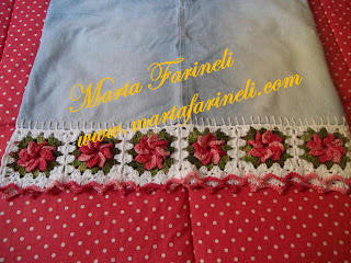 barra de croche para saia jeans