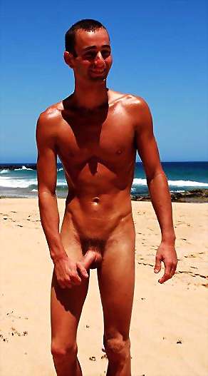 image of guys nude at the beach