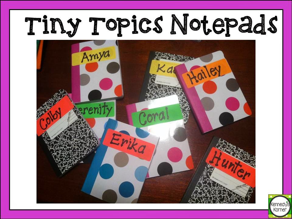 Kennedy's Korner Tiny Topics Notebooks and Reading Buddies