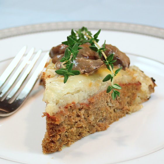 Beetle's Kitchen Escapades Turkey Meatloaf Pie with a simple Mushroom