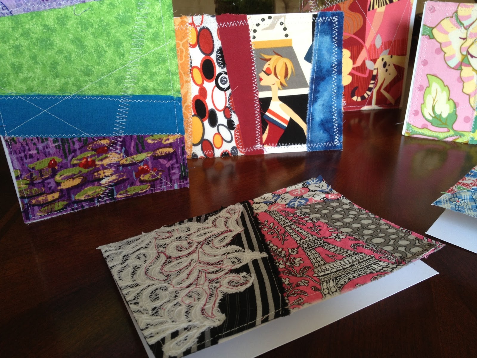 DIY Tutorial Stitched Fabric Cards