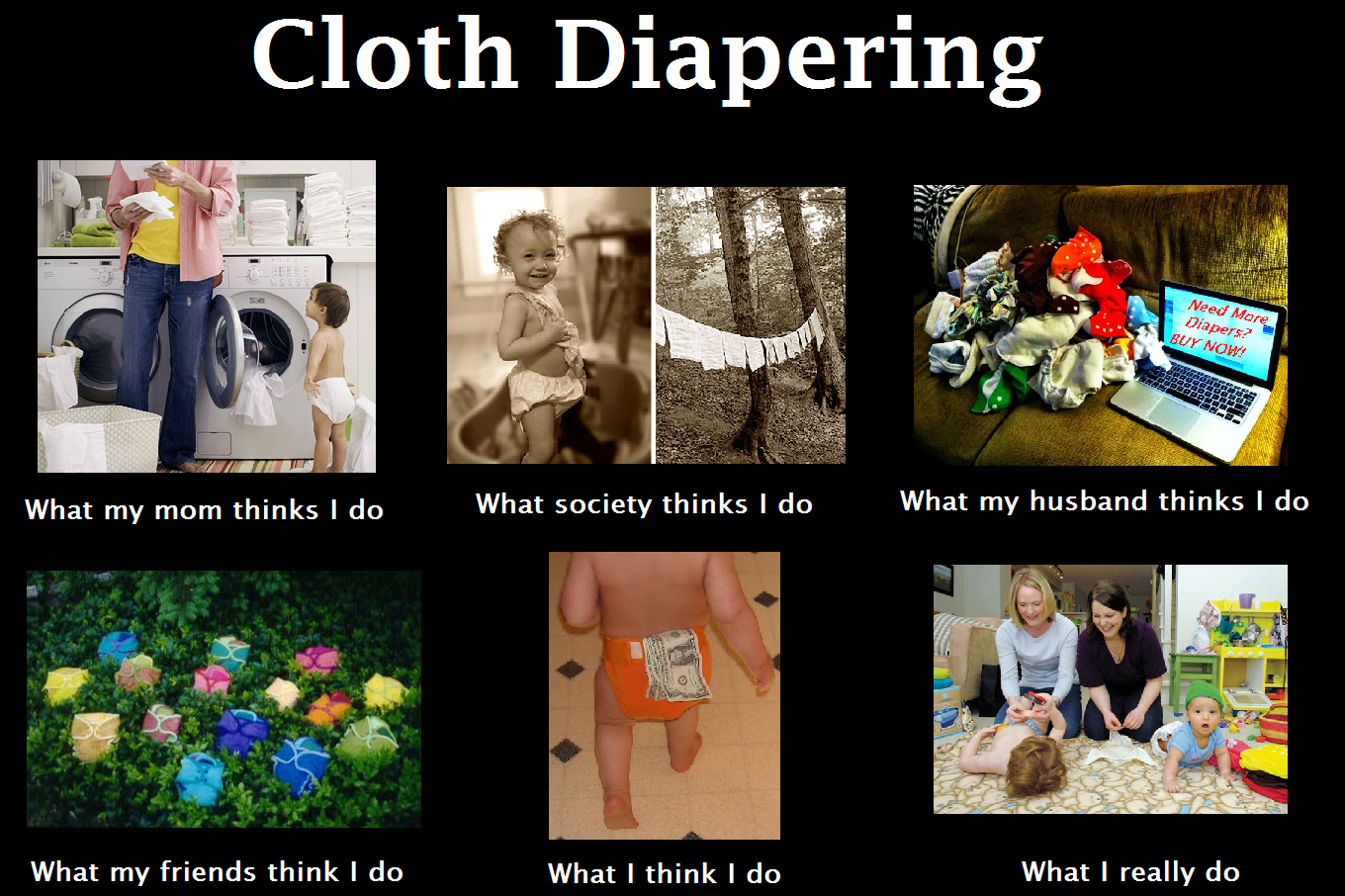 Cloth diapering.