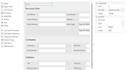 SharePoint design print form