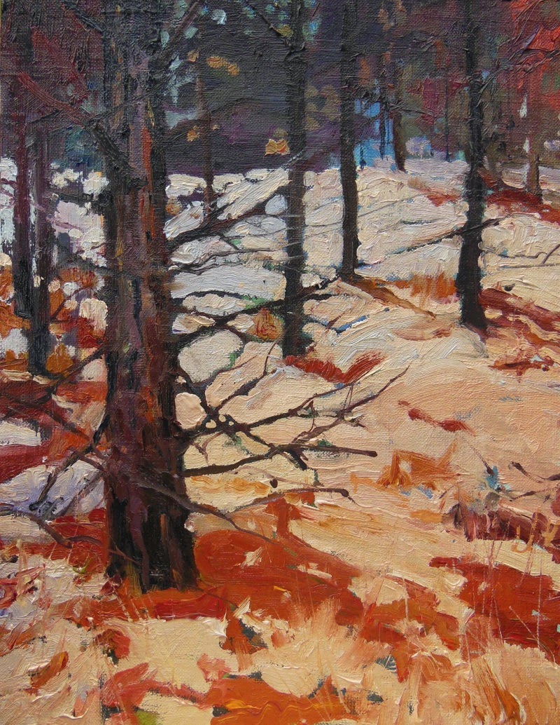 in plein air "Wenatchee Pine Forest" oil, landscape painting by Robin