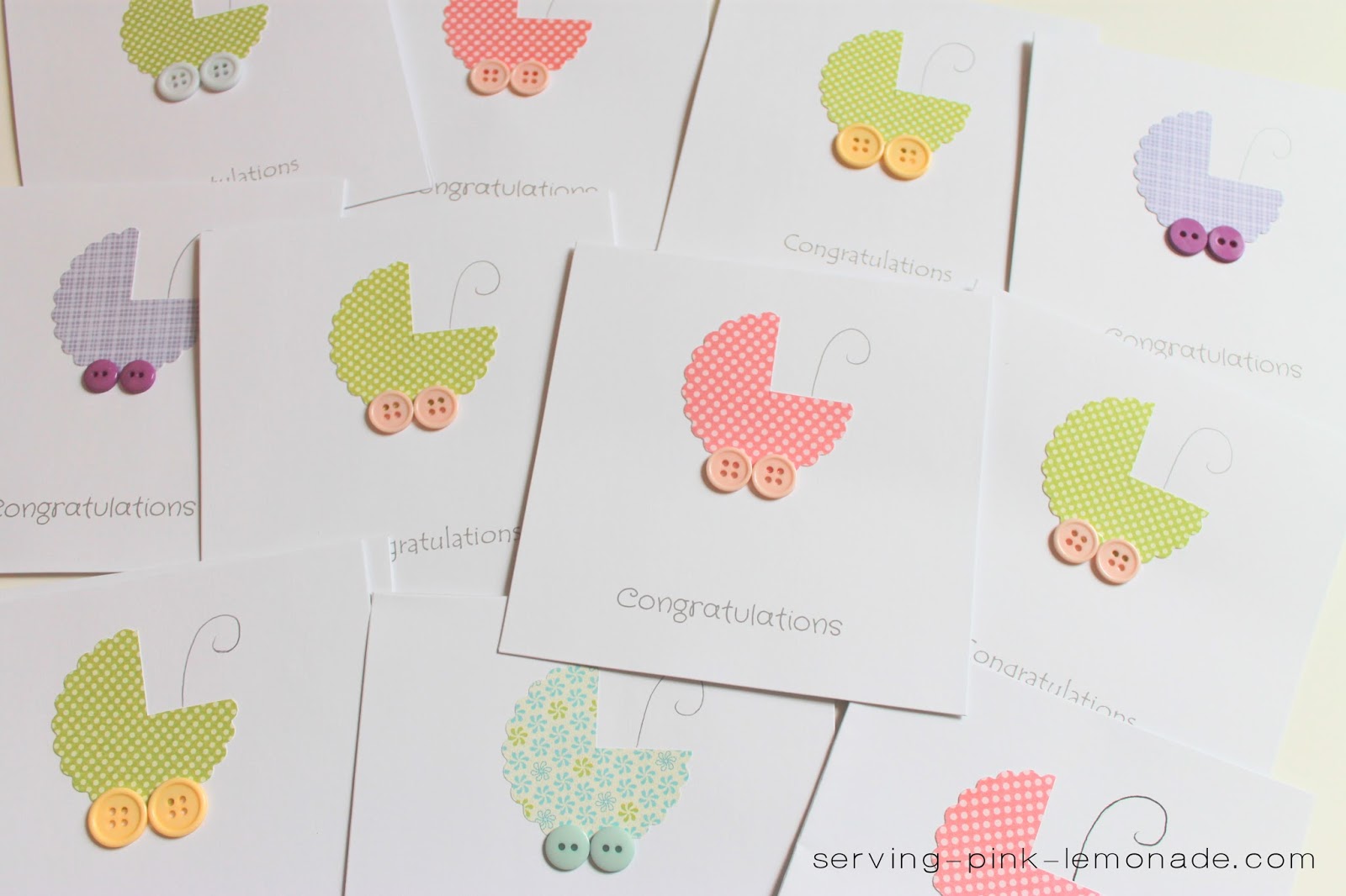 Serving Pink Lemonade Simple Baby Shower Cards