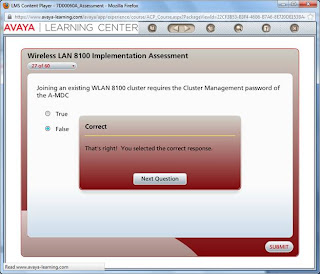 Avaya Wireless LAN 8100 Implementation Assessment Exam