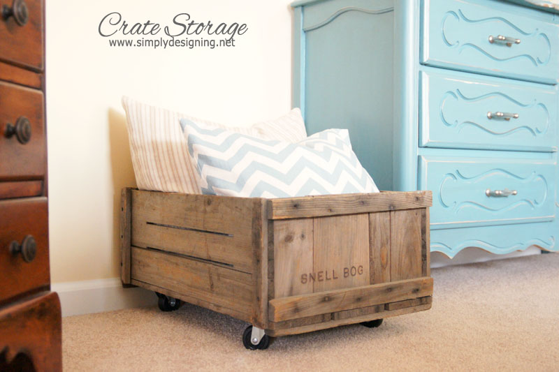 DIY Rolling Crate | learn how to make a vintage crate into a rolling home storage option - simply | #diy #crate #storage