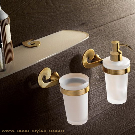 ACCESORIOS DE BAÑO DORADOS "SISSI EMPERATRIZ" | tu Cocina y Baño