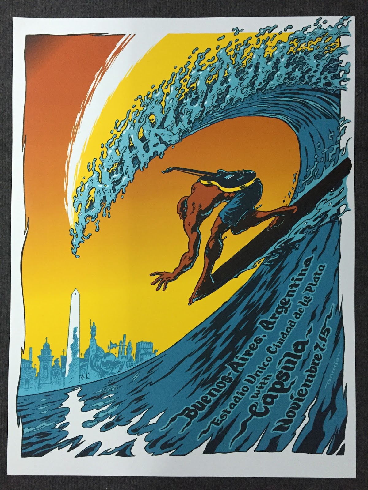 INSIDE THE ROCK POSTER FRAME BLOG Damian Fulton Pearl Jam Buenos Aires