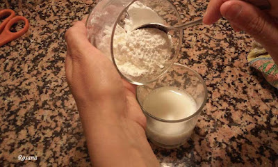 mezclamos la maizena con la leche