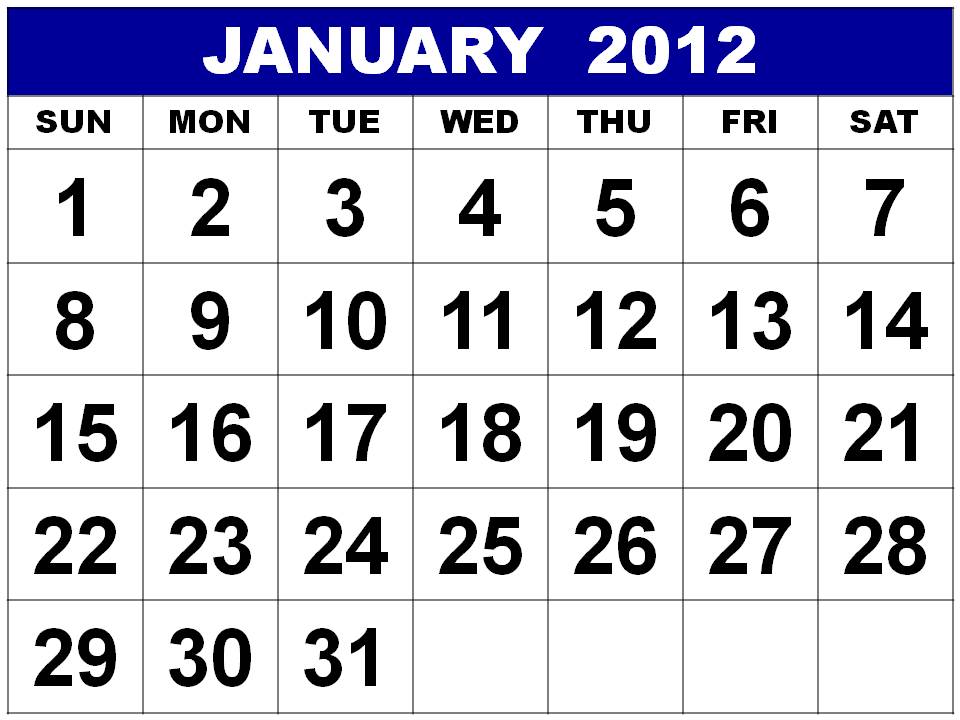 january 2012 holidays.
