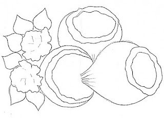 desenho de coco e rosas