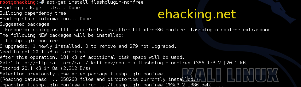 Install Flash Player In Kali Linux