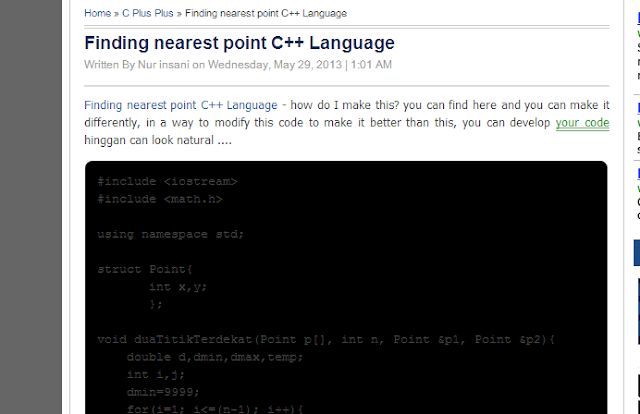 Finding nearest point C++ Language Finding nearest point C++ Language