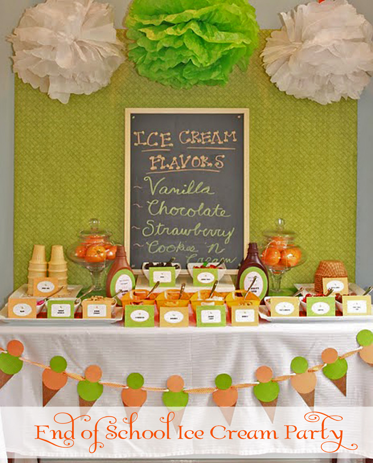 Paper Chick End of School Ice Cream Party