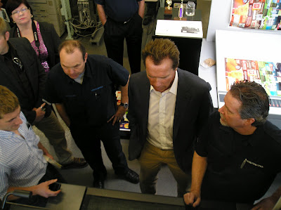 Arnold Schwarzenegger at super shop 9 print shop 2012