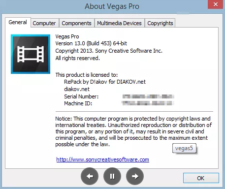Sony Vegas Pro 13.0 build 290 (64 bit) Multilingual [ChingLiu] 64 bit