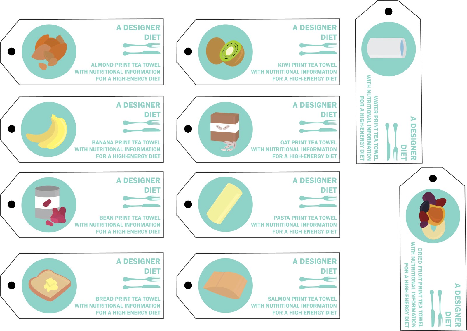 Sophie Wilson//Design Practice Speaking from Experience Tea Towel Labels.