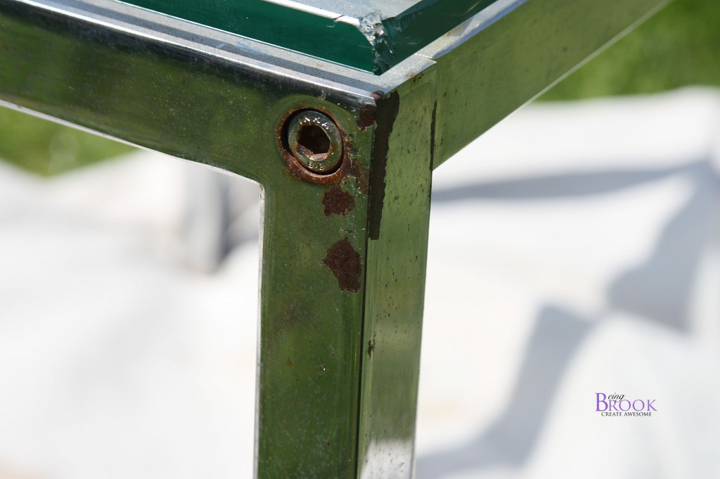 Spray Painting Metal Table {Porch spruce up} BeingBrook
