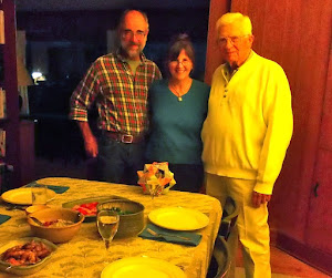 Fred at dinner with Mike and Betsy, Kingston, NY