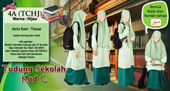 tudung sekolah labuh 