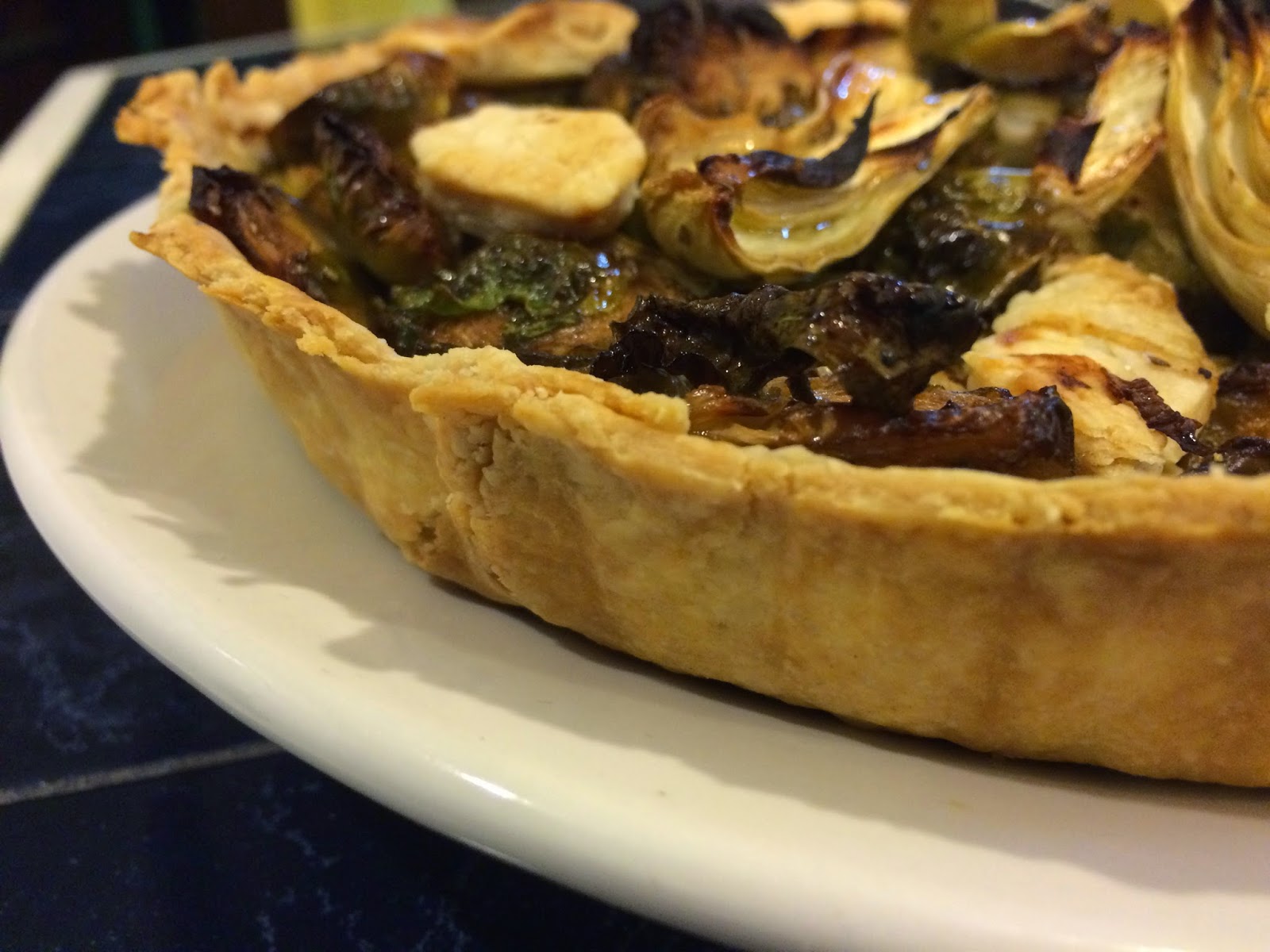 Snozzberry Pie Brussels Sprout and Fennel Tart with Goat Cheese