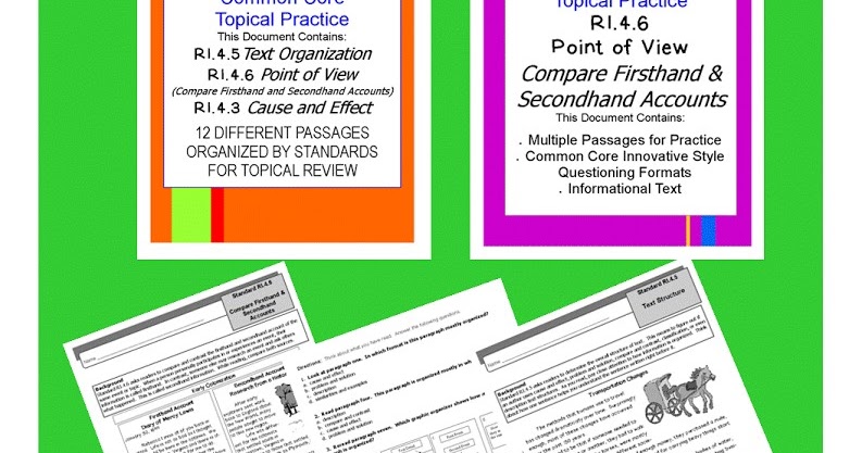 Literacy & Math Ideas: Fourth Grade Common Core Reading Resources