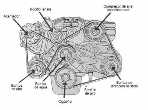 Diagrama de banda de alternador de ford fiesta