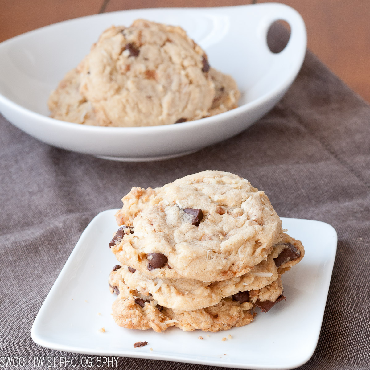 Sweet Twist of Blogging Chocolate Chip Cookies with Toffee Bits and Coconut
