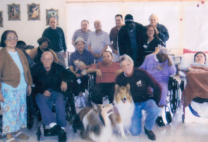 Richard with Lassie Lineage Dogs Visiting a Local Nursing Home