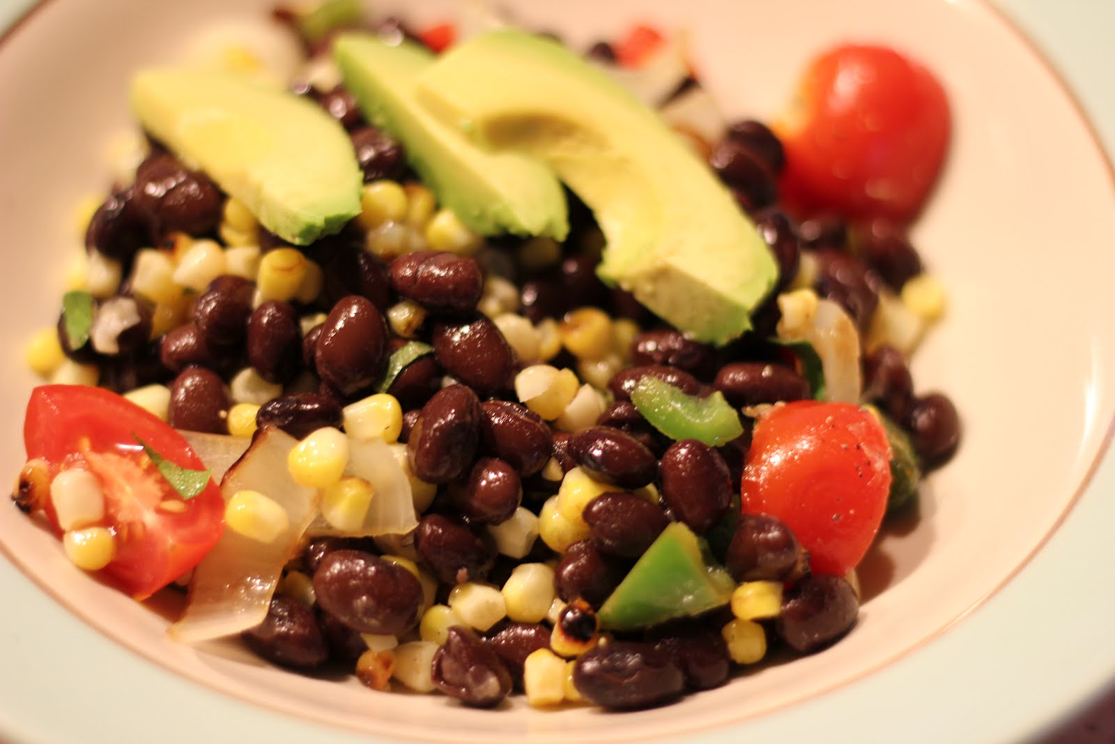 Necessary Pleasures Pinto, Black & Red Bean Salad with Grilled Corn