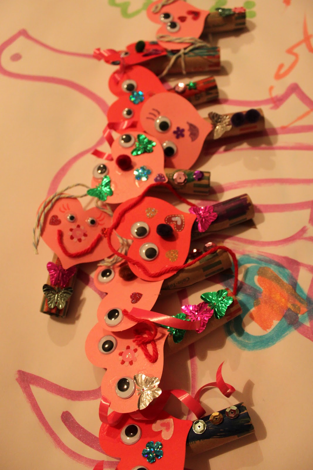 Green Owl Art Emma's Finger Puppet Valentines