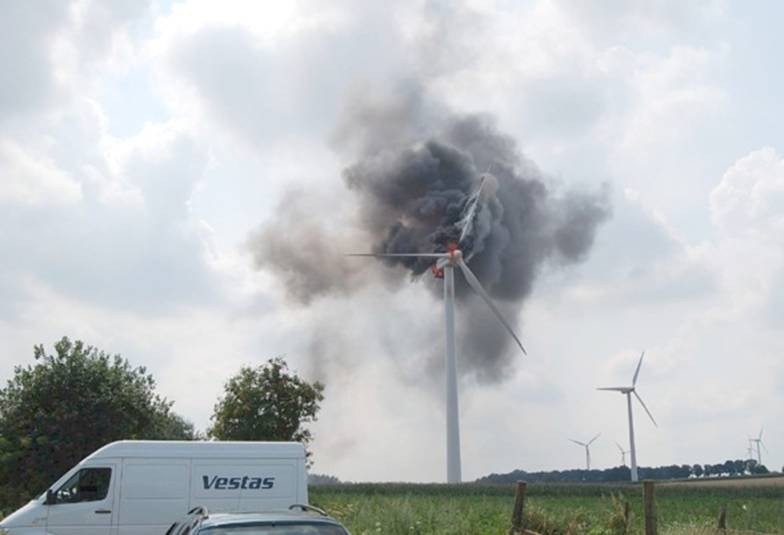 wind turbines on fire. Wind turbines on fire