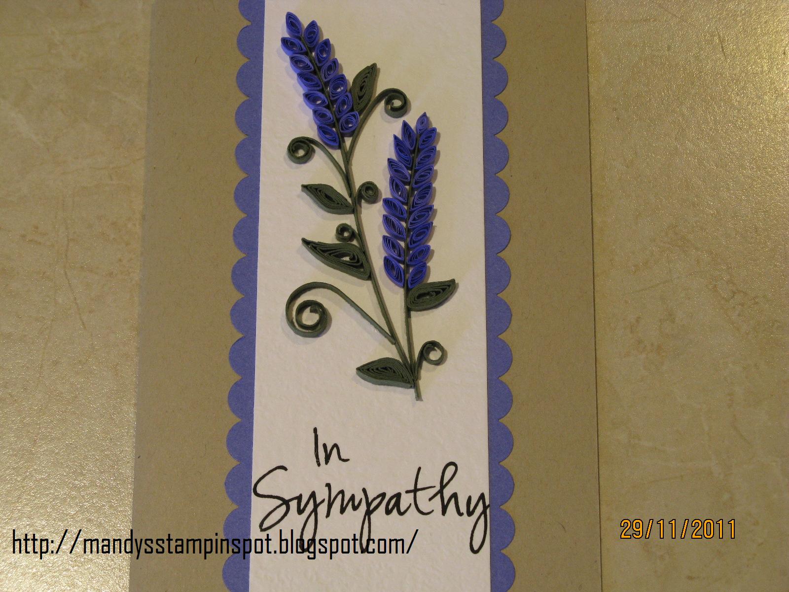 Mandy's Stampin Spot Quilling Sympathy card