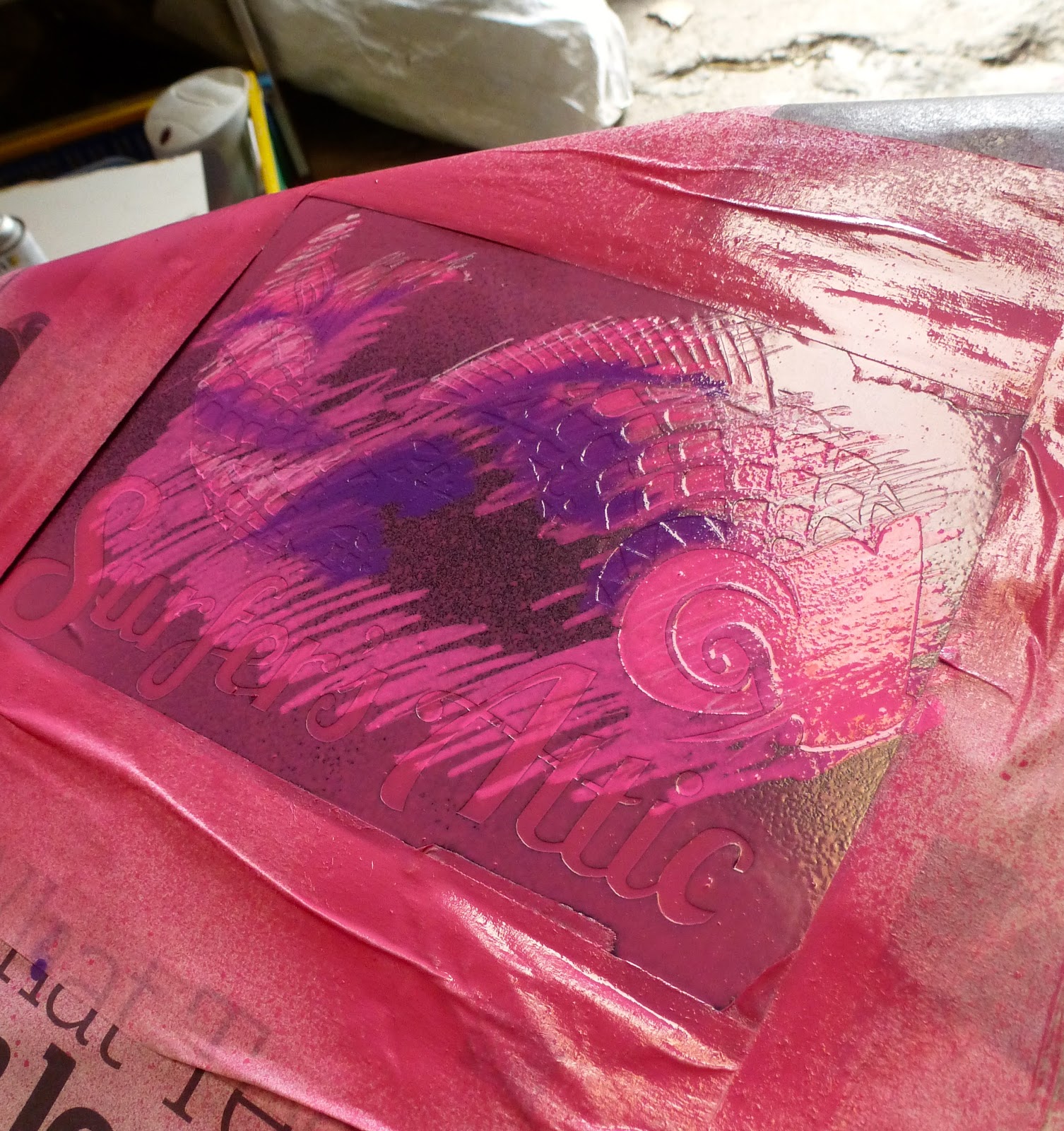 How to apply a paint mask vinyl stencil. Surfboard Art in Wales