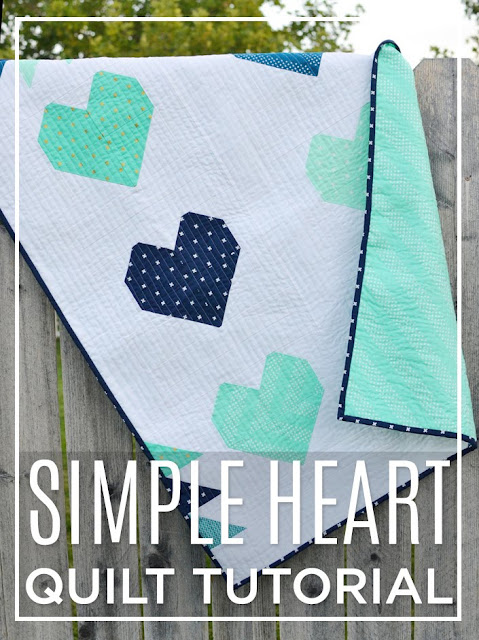 Simple Heart Quilt Tutorial found on Missouri Star Quilt Co.